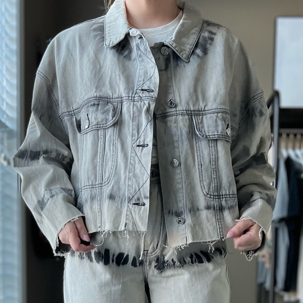 Misguided Custom denim embellished star jacket size 10
